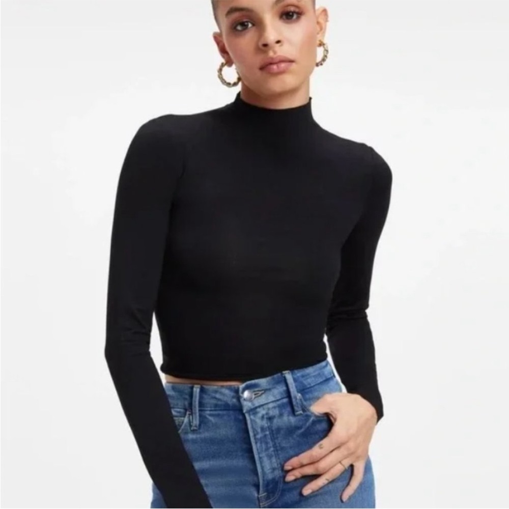 Good American | cropped mock neck ribbed top 4